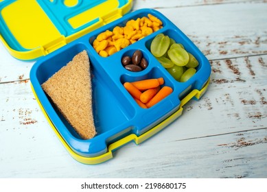 Kid School Lunch Bento Box Set, Healthy Food Options For Toddler And Young Kids. Finger Food Lunch Ideas For Kids.