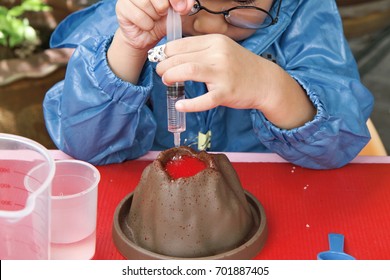 Kid Science Experiment Of Volcano