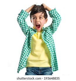 Kid Screaming Over White Background Stock Photo 193648835 | Shutterstock