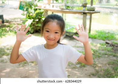 Kid Showing Two Clean Hands.