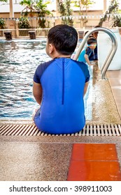 Kid Waiting For Swiming Class,