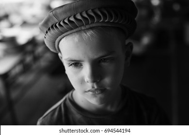 Kid Wearing An Afghan Hat (pakol)