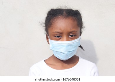 Kid Wearing Face Mask With White Background