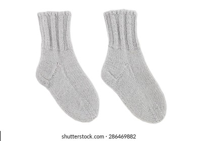 Kid Wool Socks Isolated On White