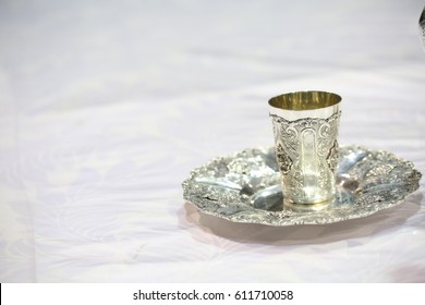 Kiddush Cup On Shabbat Table