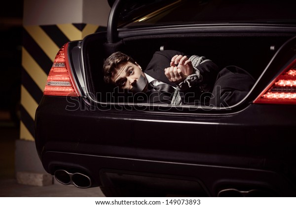 Kidnapped Businessman Tied Businessman Lying Car Stock Photo (Edit Now ...