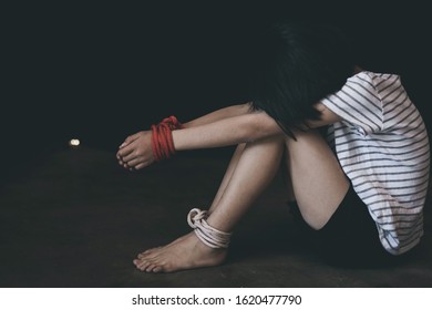 Kidnapped Little Girl Tied Ropeabused Tortured Stock Photo 1620477790 ...