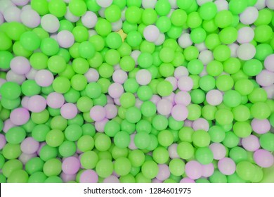 Kids Ball Pit Or Ball Pool With Many Colorful Balls As Background