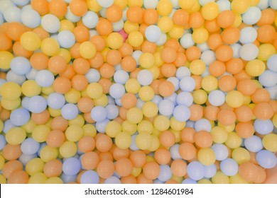 Kids Ball Pit Or Ball Pool With Many Colorful Balls As Background