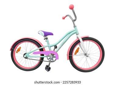 Kids bicycle isolated on white background. Modern sport  children bicycle bike isolated.