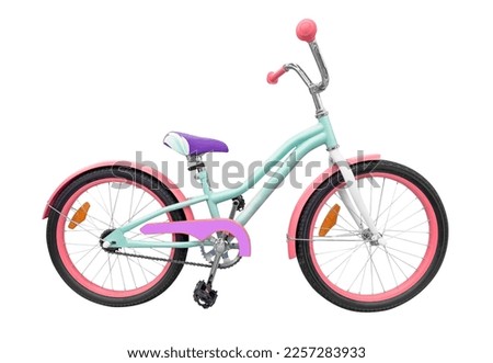 Kids bicycle isolated on white background. Modern sport  children bicycle bike isolated.