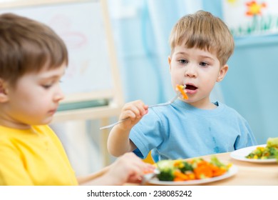 Kids Eating Healthy Food Kindergarten Home Stock Photo (Edit Now) 242478283 Kids Eating Healthy Food Kindergarten Home Stock Photo (Edit Now) 242478283