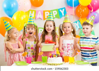 Kids Or Children On Birthday Party