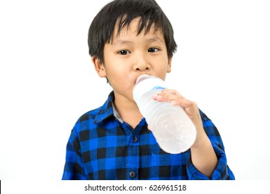 Kids Drinking Bottled Water Over Background Stock Photo 626961518 ...