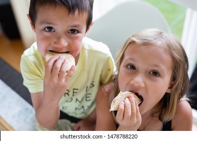 Kids Eating Mini Tacos, Close Up