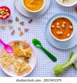 Kids Food, Carrot Soup And Chicken Soup