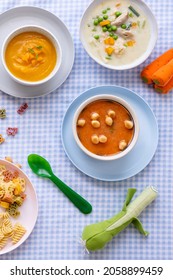 Kids Food, Carrot Soup And Chicken Soup