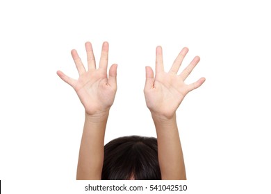 kids hand with both hand up