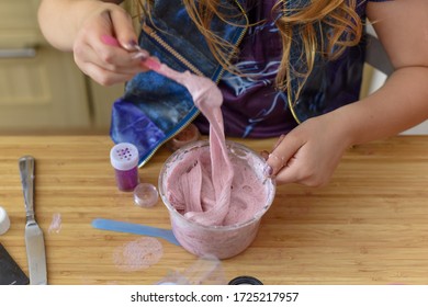 Kids Have Fun Learning At Home Making Slime In A Creative Science Experiment