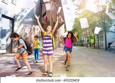 Kids Having Fun In The School Yard