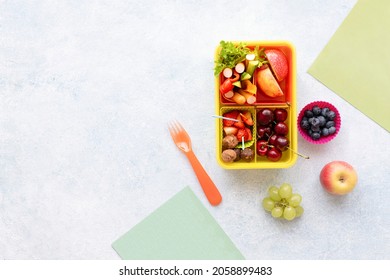 Kids Healthy Food Background, Preparation Of Lunchbox