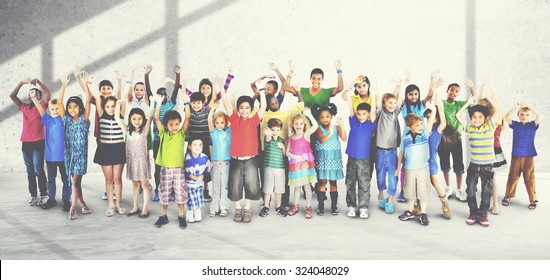 Kids Joyful Celebration Togetherness Happiness Concept - Shutterstock ID 324048029