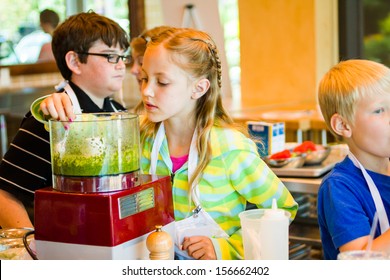 Kids Learning How To Cook In A Cooking Class.