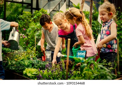 Kids Learning How To Farm And Garden