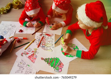 Kids Making Christmas Crafts, Family Celebration