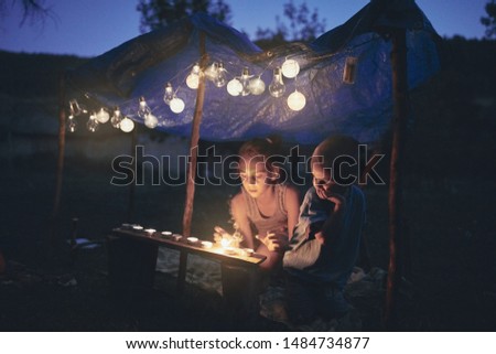 Similar – Image, Stock Photo Play of light and shadow with a young man