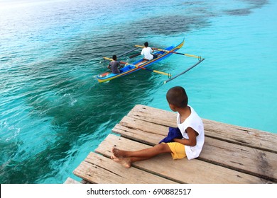 Kids At Nusaniwe Beach, Ambon Island, Central Maluku, Indonesia