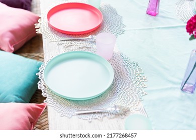 Kids Party Setting Table Plates