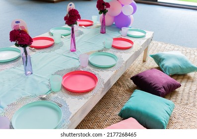 Kids Party Setting Table Plates