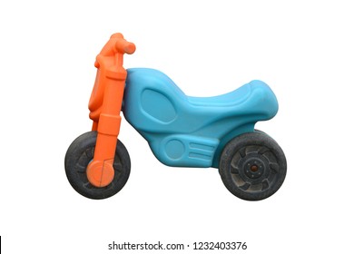 Kids Plastic Bike Isolated On White Background