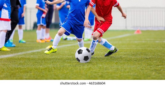 Boy Running On Grass Field Soccer Stock Photo (Edit Now) 1929803327