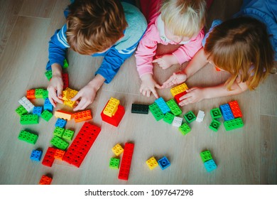 Kids Playing Plastic Blocks Learning Concept Stock Photo 1029059434 ...