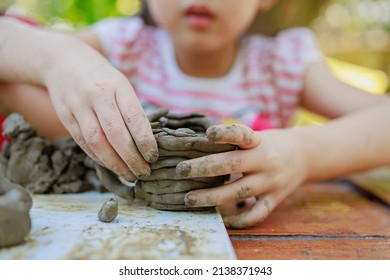 Kids Playing Clay And Muddy. This Activity Is Good For Sensory Experience And Learning By Touch Their Fingers Through Clay Which Good For Hand Writing Skill.