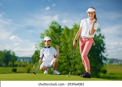 Kids Playing Golf