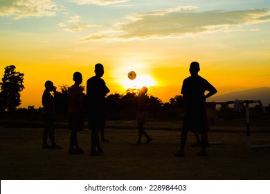 kids are playing soccer football