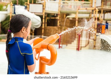 The kids playing in water attractions in Siam waterpark in Tenerife, Spain. The Siam is the largest water theme park in Europe.