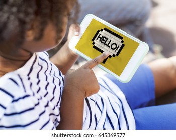 Kids Say Hello Hi Greeting Speech Bubble Graphic