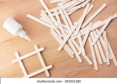 Kids School Projects. Making Things From Wooden Popsicle Sticks (also Called As Wooden Craft Sticks) 