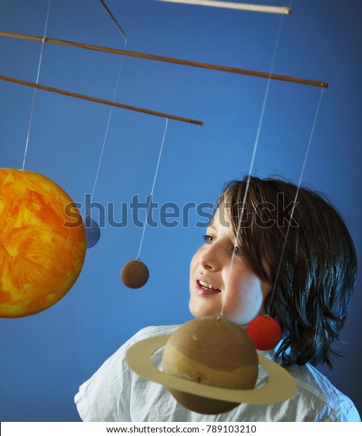 Kids Science Self Made Solar System Stock Photo Edit Now