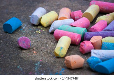 Kids Side Walk Chalk All Laid Out So The Creative Minds Can Explore In Madison, Wisconsin.