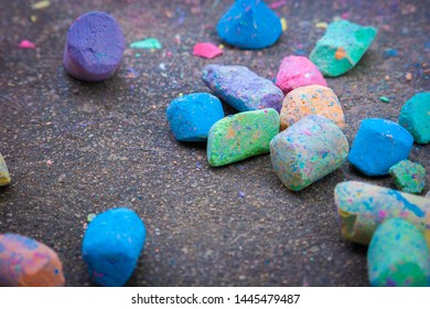 Kids Side Walk Chalk All Laid Out So The Creative Minds Can Explore In Madison, Wisconsin.