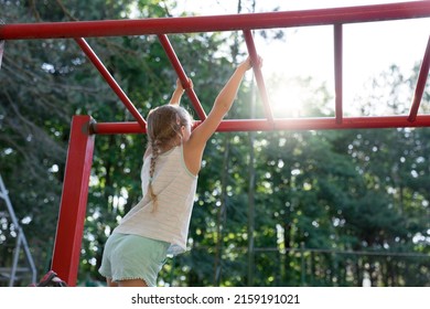 Kids sport. Summer outdoors activity. Competitions and female victory. - Shutterstock ID 2159191021