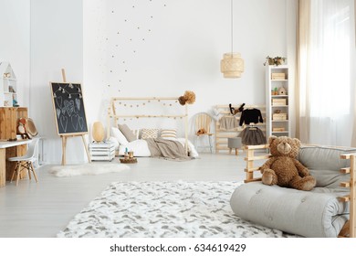 Kid's stylish modern bedroom designed in scandi style