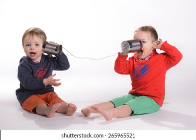 kids telephone each other