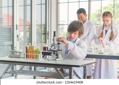 Kids Test Tubes Studying Chemistry School Stock Photo 1354619408 ...