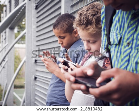 kids texting message on smartphone stock photo edit now 218810482